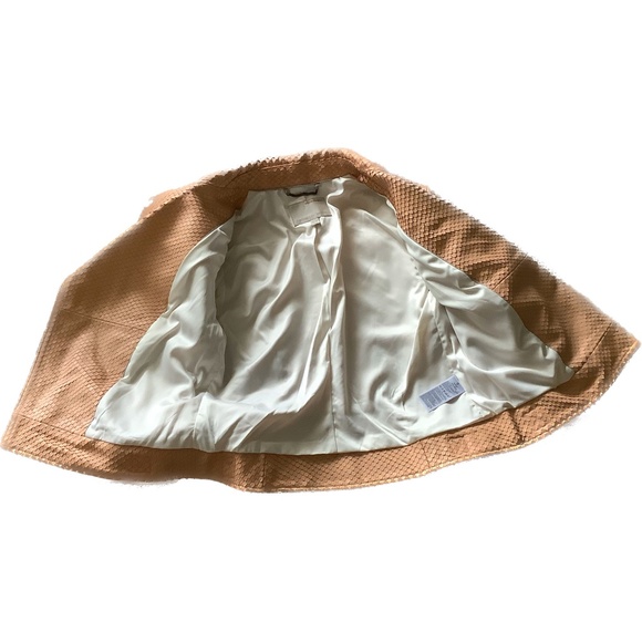 Banana Republic Heritage Blush Lamb Leather Scale Texture Moto Biker Jacket XS - Picture 6 of 7